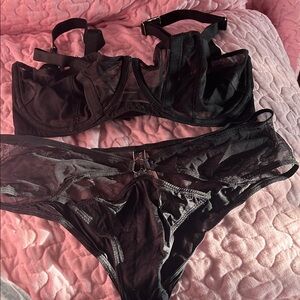 Victoria's Secret Black Sheer Bra Set